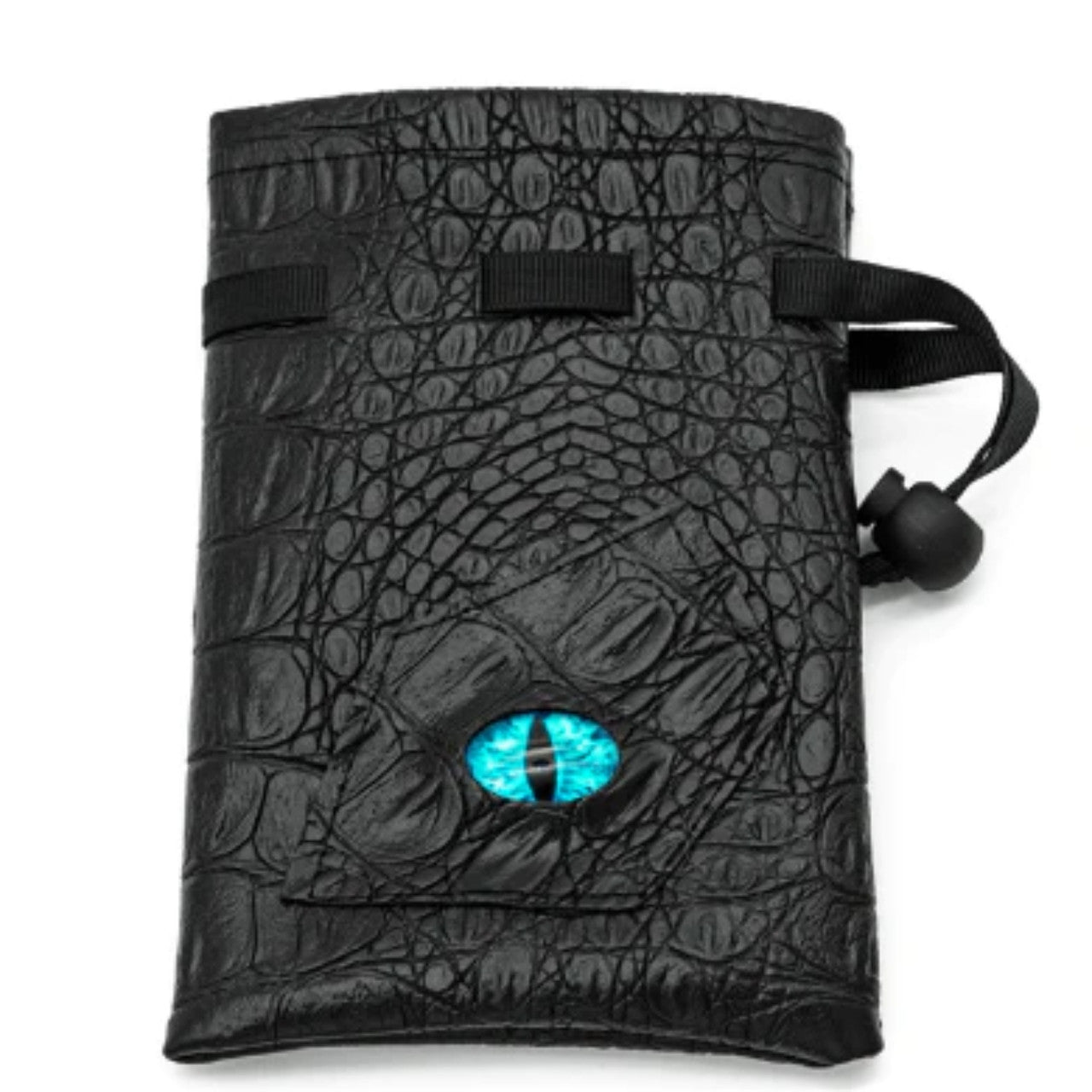 Black Leatherette Cyberpunk Eye Dice Bag | Kessel Run Games Inc. 
