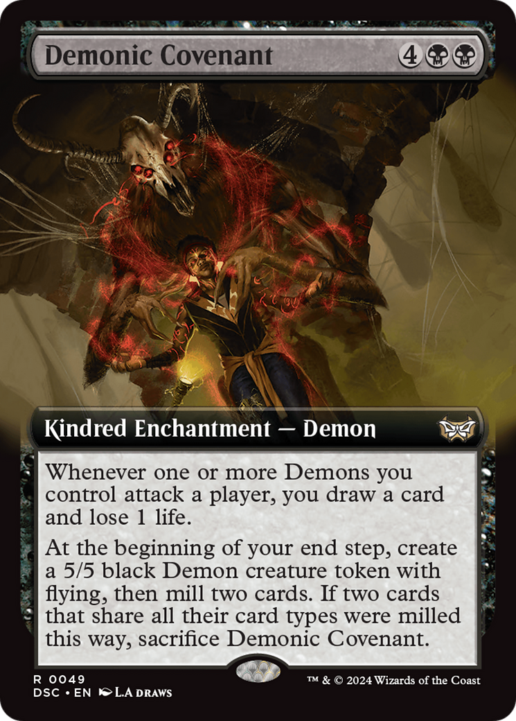 Demonic Covenant (Extended Art) [Duskmourn: House of Horror Commander] | Kessel Run Games Inc. 