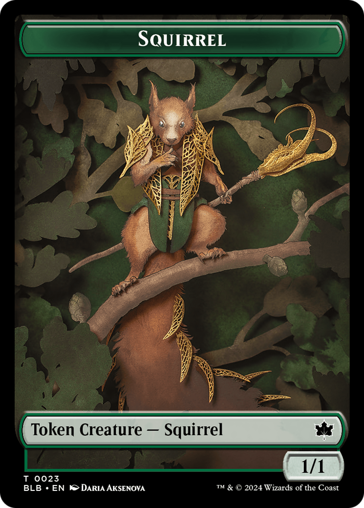 Squirrel // Starscape Cleric Double-Sided Token [Bloomburrow Tokens] | Kessel Run Games Inc. 