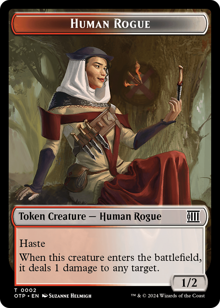 Human Rogue // Plot Double-Sided Token [Outlaws of Thunder Junction: Breaking News Tokens] | Kessel Run Games Inc. 