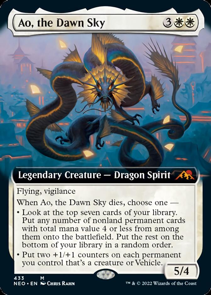 Ao, the Dawn Sky (Extended Art) [Kamigawa: Neon Dynasty] | Kessel Run Games Inc. 