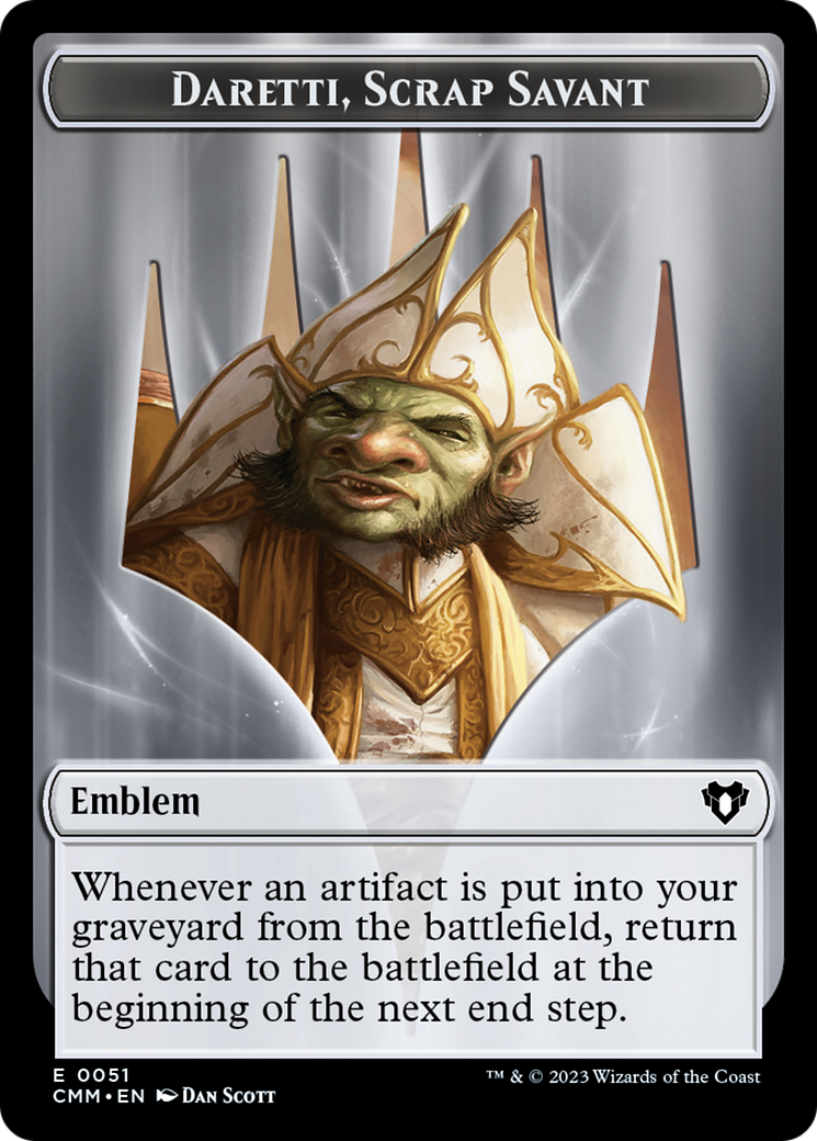 Daretti, Scrap Savant Emblem [Commander Masters Tokens] | Kessel Run Games Inc. 