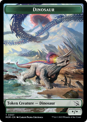 Warrior // Dinosaur Double-Sided Token [March of the Machine Tokens] | Kessel Run Games Inc. 