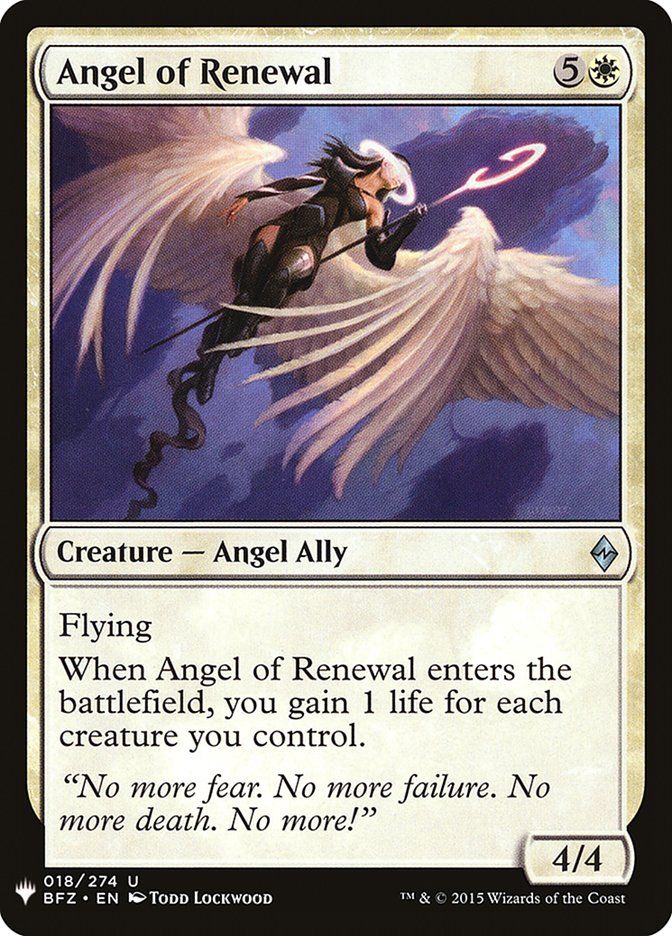 Angel of Renewal [Mystery Booster] | Kessel Run Games Inc. 