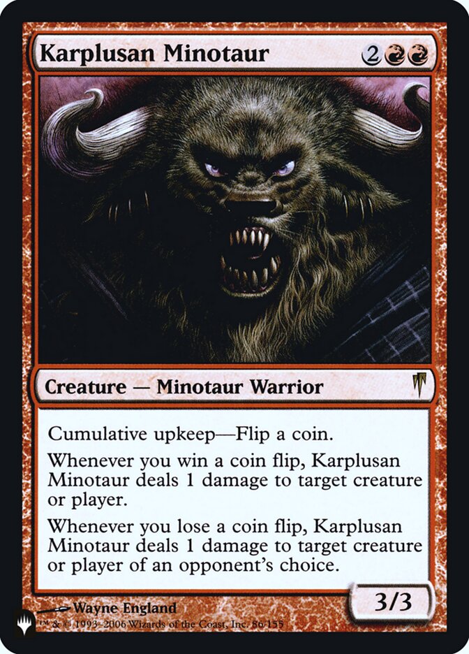 Karplusan Minotaur [Secret Lair: Heads I Win, Tails You Lose] | Kessel Run Games Inc. 