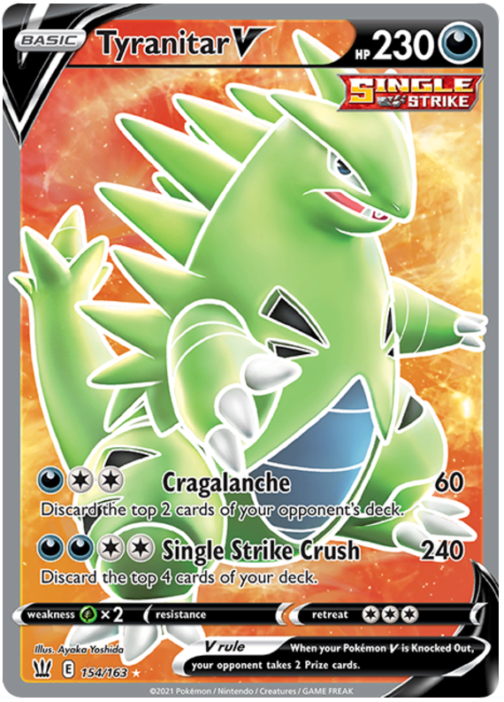 Tyranitar V (154/163) [Sword & Shield: Battle Styles] | Kessel Run Games Inc. 