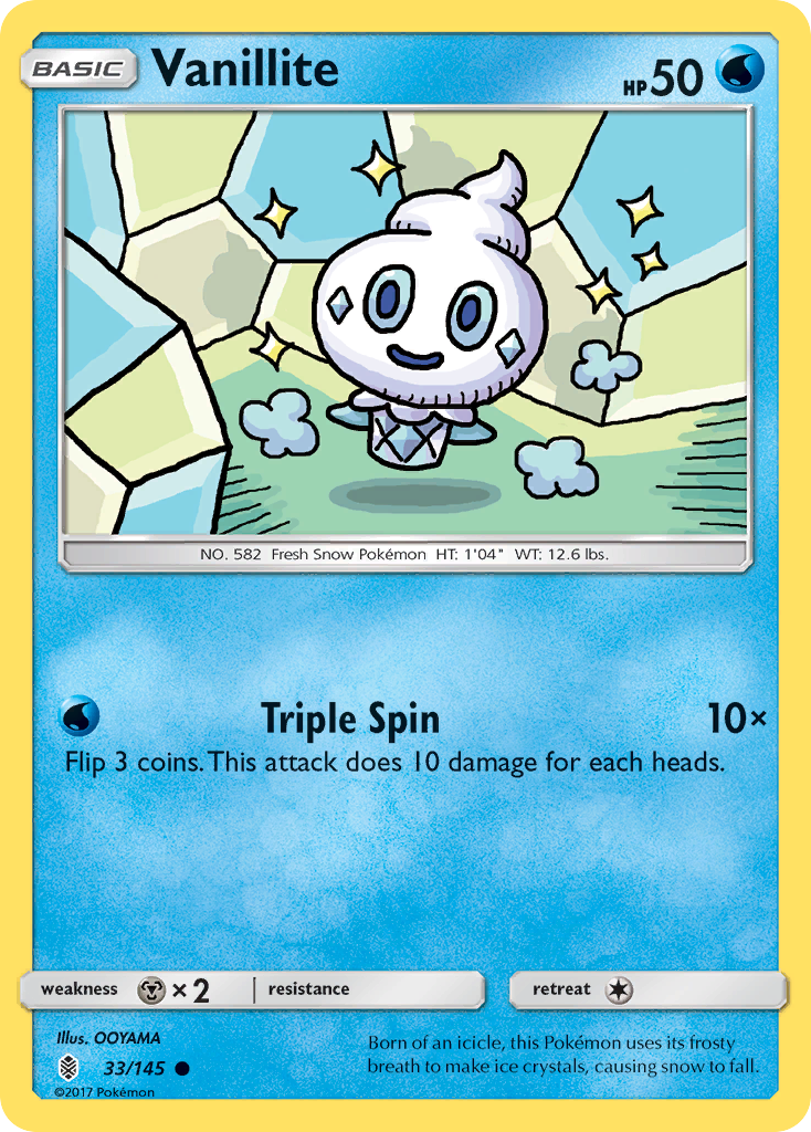 Vanillite (33/145) [Sun & Moon: Guardians Rising] | Kessel Run Games Inc. 