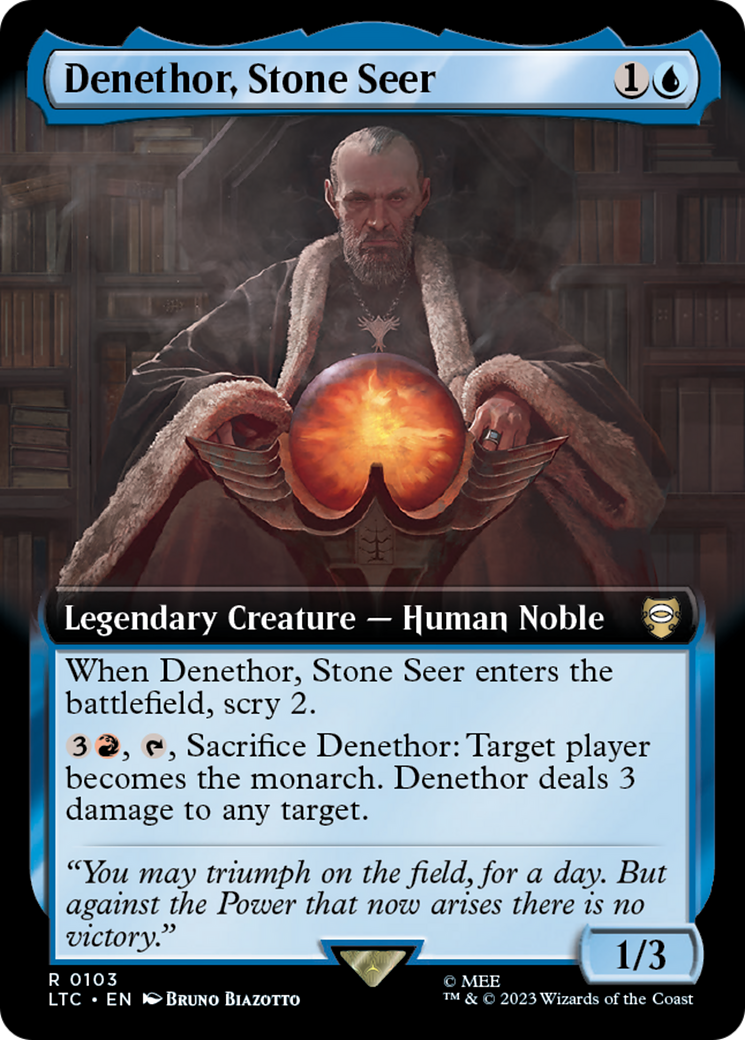 Denethor, Stone Seer (Extended Art) [The Lord of the Rings: Tales of Middle-Earth Commander] | Kessel Run Games Inc. 