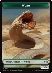 Wurm (0018) // Fractal Double-Sided Token [Duskmourn: House of Horror Commander Tokens] | Kessel Run Games Inc. 