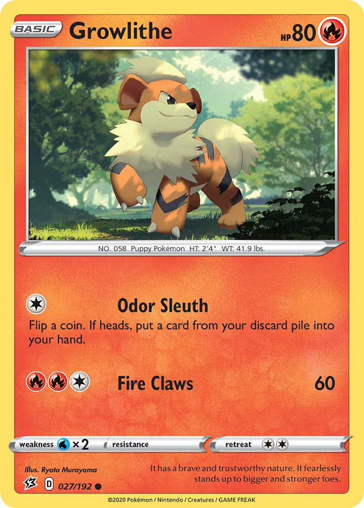 Growlithe (027/192) [Sword & Shield: Rebel Clash] | Kessel Run Games Inc. 