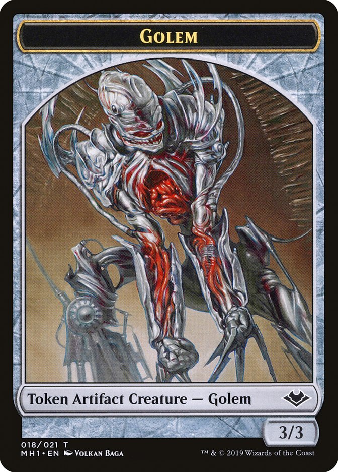 Soldier (004) // Golem (018) Double-Sided Token [Modern Horizons Tokens] | Kessel Run Games Inc. 