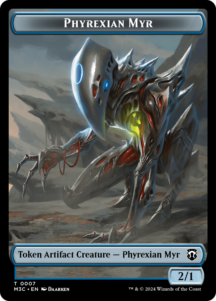 Phyrexian Myr (Ripple Foil) // Servo Double-Sided Token [Modern Horizons 3 Commander Tokens] | Kessel Run Games Inc. 