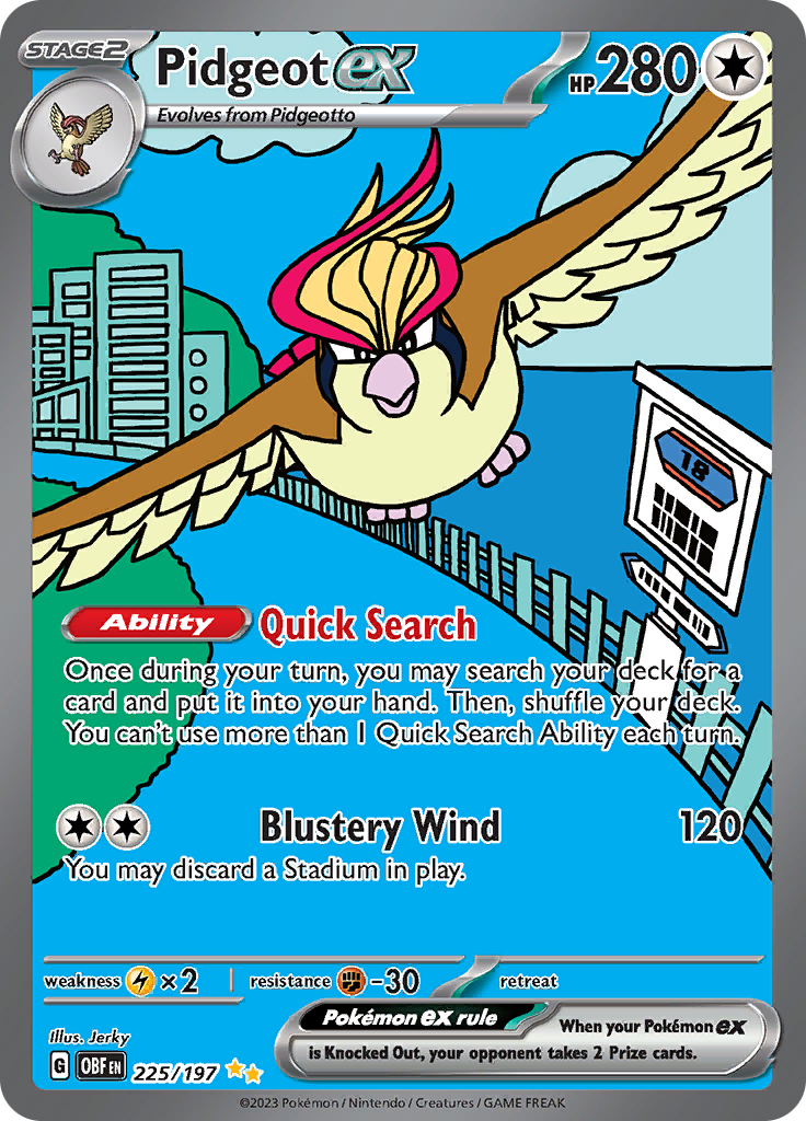 Pidgeot ex (225/197) [Scarlet & Violet: Obsidian Flames] | Kessel Run Games Inc. 