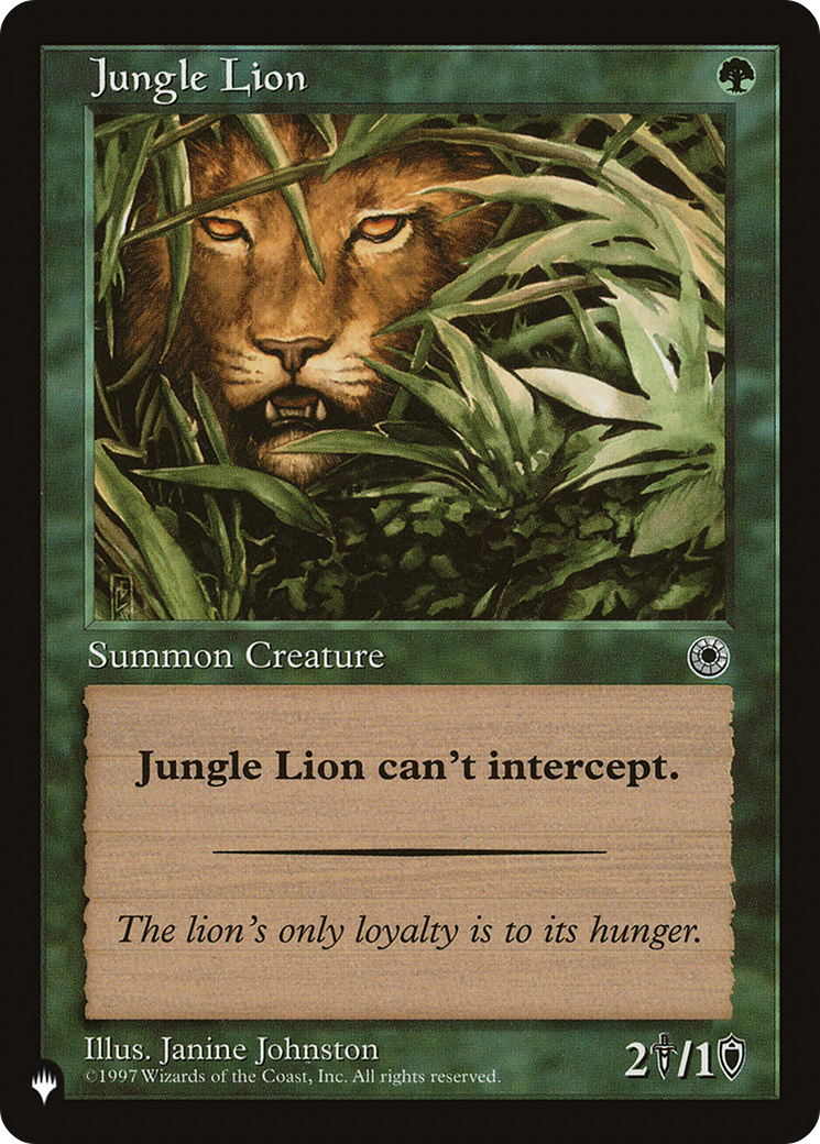 Jungle Lion [The List Reprints] | Kessel Run Games Inc. 