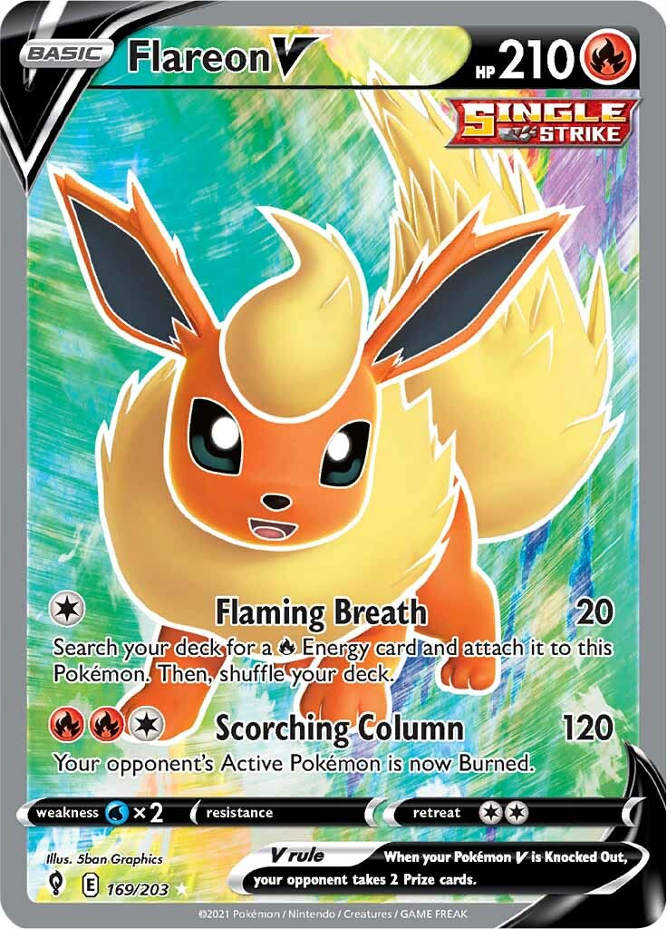 Flareon V (169/203) [Sword & Shield: Evolving Skies] | Kessel Run Games Inc. 