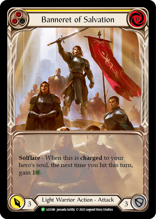 Banneret of Salvation (Extended Art) [LGS180] (Promo)  Rainbow Foil | Kessel Run Games Inc. 