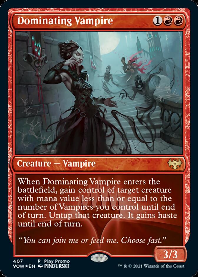 Dominating Vampire (Play Promo) [Innistrad: Crimson Vow Promos] | Kessel Run Games Inc. 