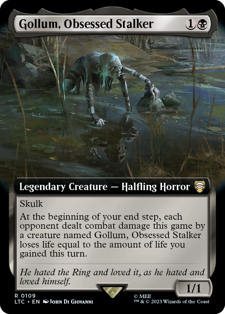 Gollum, Obsessed Stalker (Extended Art) [The Lord of the Rings: Tales of Middle-Earth Commander] | Kessel Run Games Inc. 