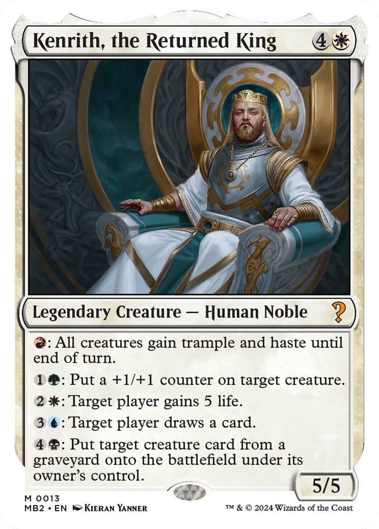 Kenrith, the Returned King (White Border) [Mystery Booster 2] | Kessel Run Games Inc. 