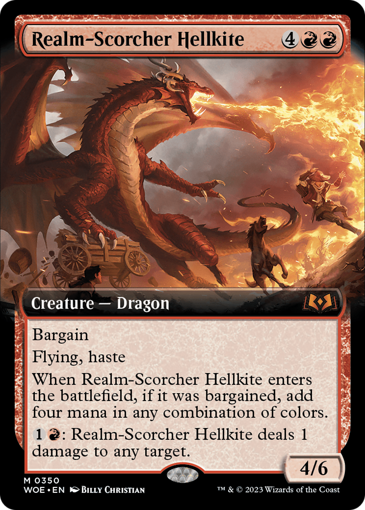 Realm-Scorcher Hellkite (Extended Art) [Wilds of Eldraine] | Kessel Run Games Inc. 