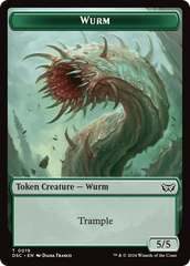 Wurm (0019) // Manifest Double-Sided Token [Duskmourn: House of Horror Commander Tokens] | Kessel Run Games Inc. 