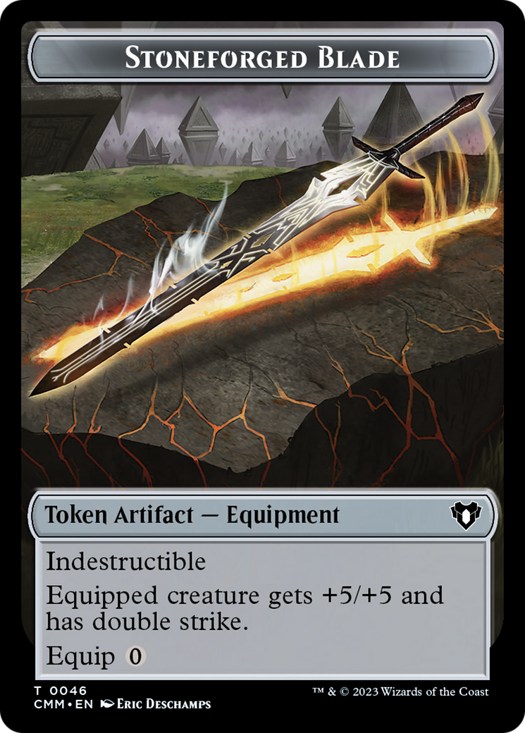 Servo // Stoneforged Blade Double-Sided Token [Commander Masters Tokens] | Kessel Run Games Inc. 