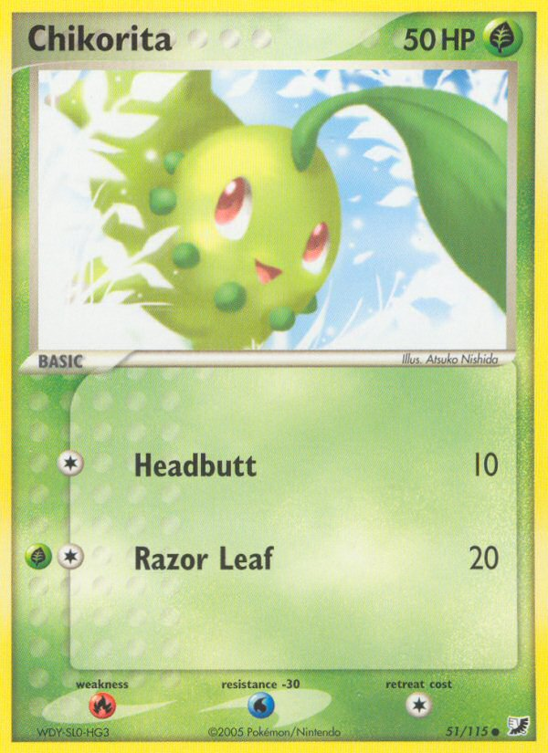 Chikorita (51/115) [EX: Unseen Forces] | Kessel Run Games Inc. 