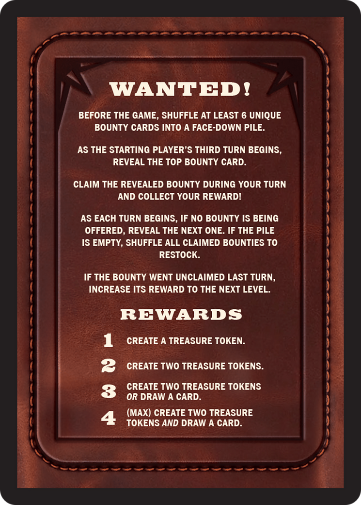 Bounty: Frankie the Fang // Bounty Rules Double-Sided Token [Outlaws of Thunder Junction Commander Tokens] | Kessel Run Games Inc. 