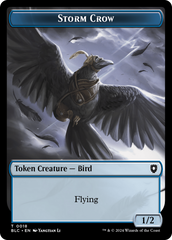 Storm Crow // Bird (003) Double-Sided Token [Bloomburrow Commander Tokens] | Kessel Run Games Inc. 