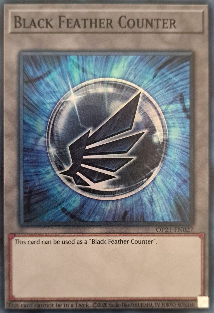 Black Feather Counter [OP21-EN027] Super Rare | Kessel Run Games Inc. 