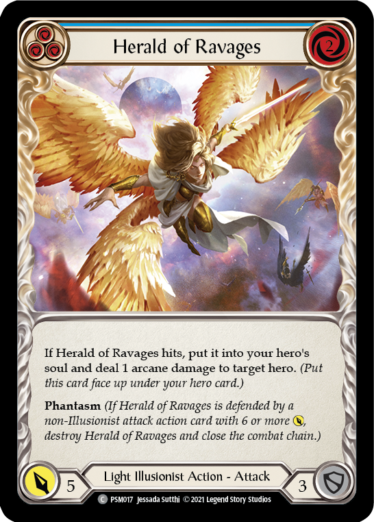 Herald of Ravages (Blue) [PSM017] (Monarch Prism Blitz Deck) | Kessel Run Games Inc. 