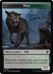 Human Soldier // Wolf (035) Double-Sided Token [Bloomburrow Commander Tokens] | Kessel Run Games Inc. 