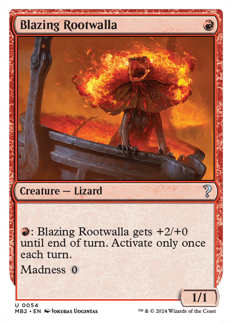 Blazing Rootwalla (White Border) [Mystery Booster 2] | Kessel Run Games Inc. 