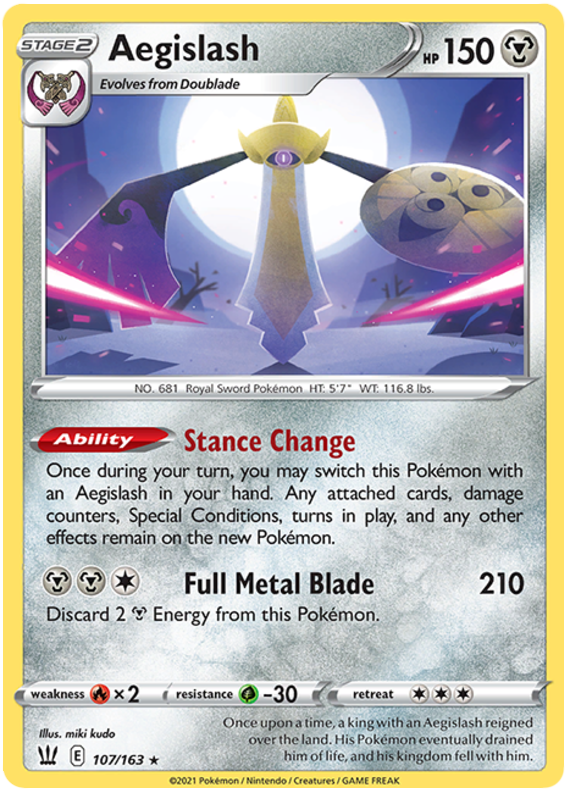 Aegislash (107/163) (107/163) [Sword & Shield: Battle Styles] | Kessel Run Games Inc. 