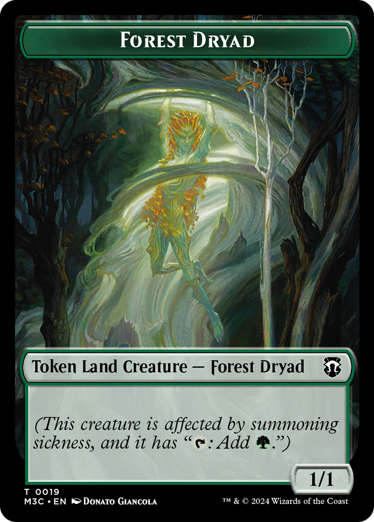 Forest Dryad (Ripple Foil) // Emblem - Vivien Reid Double-Sided Token [Modern Horizons 3 Commander Tokens] | Kessel Run Games Inc. 