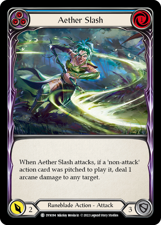 Aether Slash (Blue) [DYN184] (Dynasty)  Rainbow Foil | Kessel Run Games Inc. 