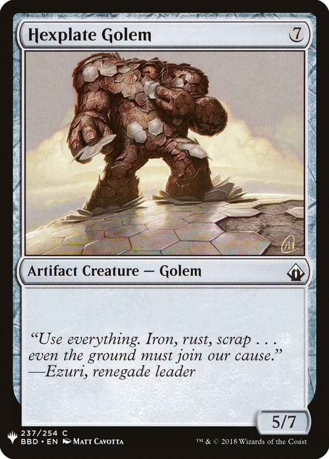 Hexplate Golem [Mystery Booster] | Kessel Run Games Inc. 