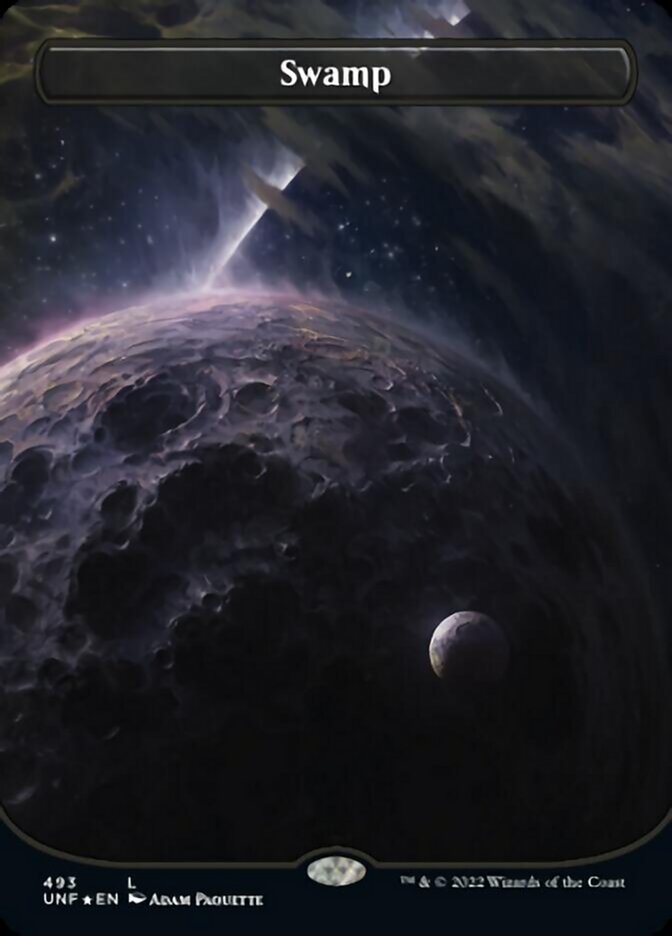 Swamp (493) (Orbital Space-ic Land) (Galaxy Foil) [Unfinity] | Kessel Run Games Inc. 