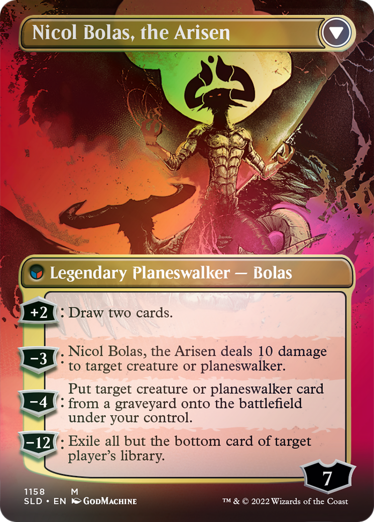 Nicol Bolas, the Ravager // Nicol Bolas, the Arisen (Borderless) [Secret Lair: From Cute to Brute] | Kessel Run Games Inc. 