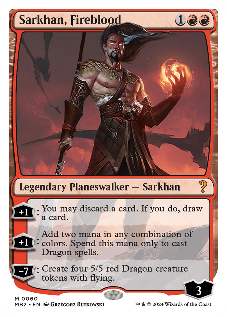 Sarkhan, Fireblood (White Border) [Mystery Booster 2] | Kessel Run Games Inc. 