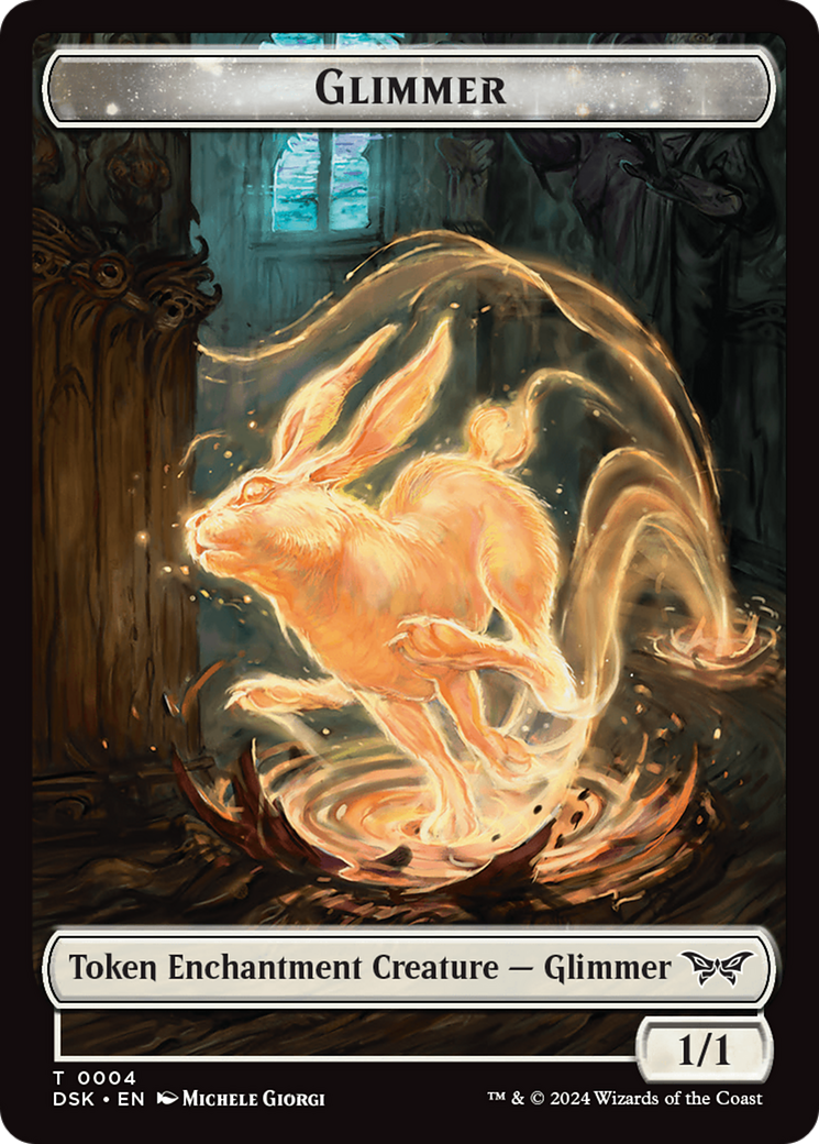 Glimmer // Shard Double-Sided Token [Duskmourn: House of Horror Tokens] | Kessel Run Games Inc. 