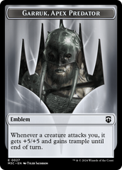 Garruk, Apex Predator Emblem // Saproling Double-Sided Token [Modern Horizons 3 Commander Tokens] | Kessel Run Games Inc. 