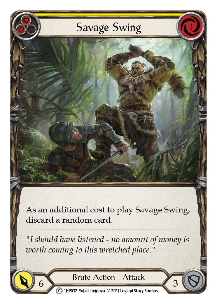 Savage Swing (Yellow) [1HP032] (History Pack 1) | Kessel Run Games Inc. 