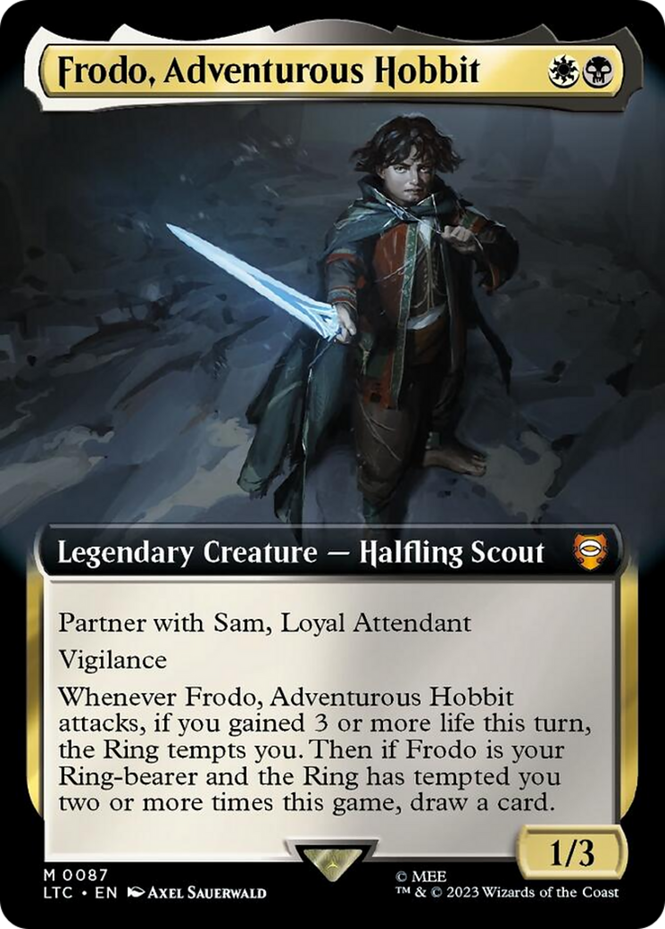 Frodo, Adventurous Hobbit (Extended Art) [The Lord of the Rings: Tales of Middle-Earth Commander] | Kessel Run Games Inc. 