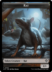 Rat // Blood Double-Sided Token [Outlaws of Thunder Junction Commander Tokens] | Kessel Run Games Inc. 