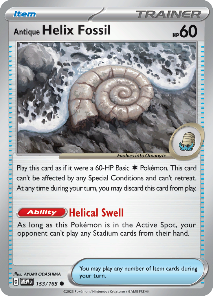 Antique Helix Fossil (153/165) [Scarlet & Violet: 151] | Kessel Run Games Inc. 