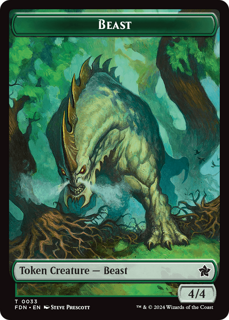 Dog // Beast (0033) Double-Sided Token [Foundations Tokens] | Kessel Run Games Inc. 