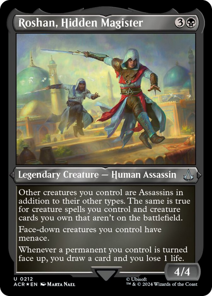 Roshan, Hidden Magister (Foil Etched) [Assassin's Creed] | Kessel Run Games Inc. 