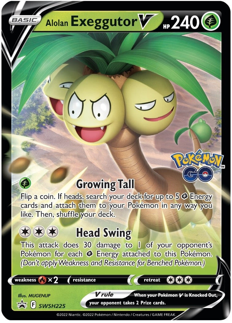 Alolan Exeggutor V (SWSH225) (Jumbo Card) [Sword & Shield: Black Star Promos] | Kessel Run Games Inc. 