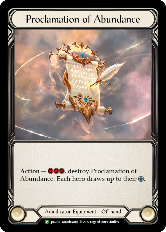 Proclamation of Abundance [JDG010] (Promo)  Rainbow Foil | Kessel Run Games Inc. 